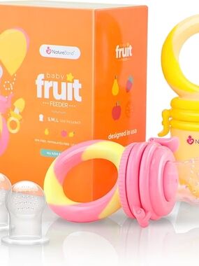 Baby Fruit Feeder - Pink & Yellow
